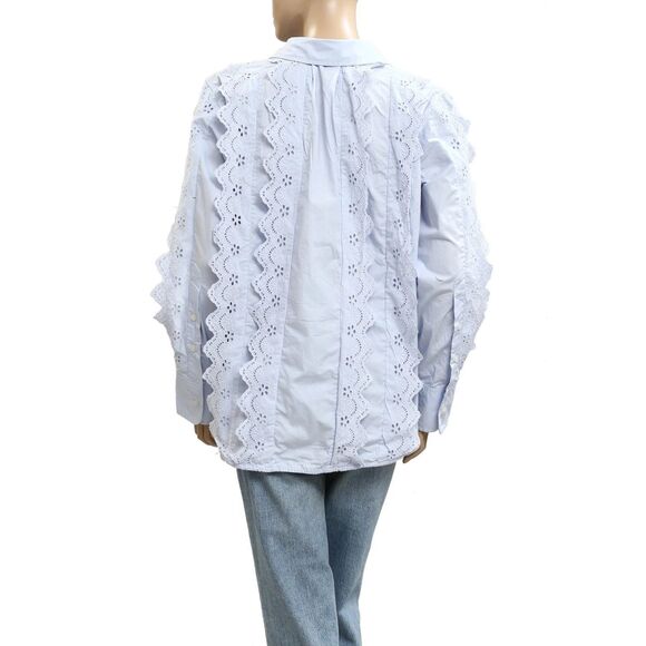 Citizens of Humanity Shay Popover Shirt Tunic Top Eyelet Embroidered XS 283862 - Picture 9 of 9
